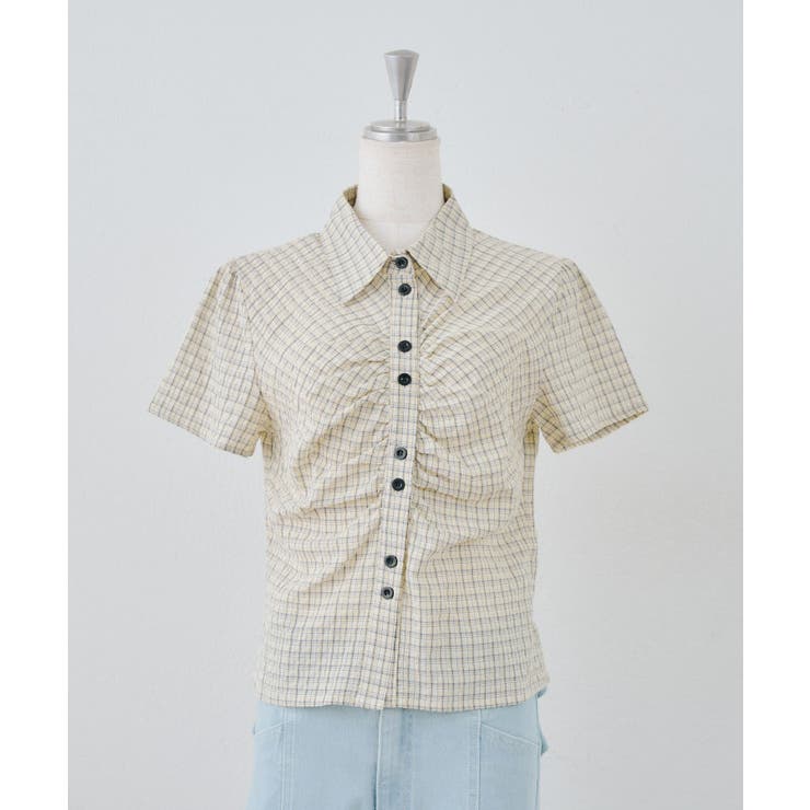 チェックシャーリングブラウス | NICE CLAUP / OLIVE des OLIVE　OUTLET | 詳細画像13 