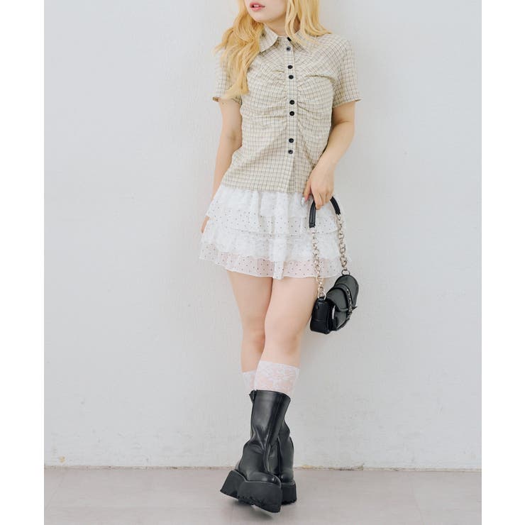 チェックシャーリングブラウス | NICE CLAUP / OLIVE des OLIVE　OUTLET | 詳細画像16 