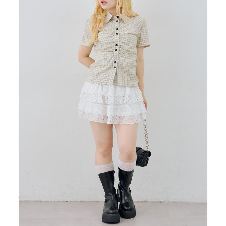 チェックシャーリングブラウス | NICE CLAUP / OLIVE des OLIVE　OUTLET | 詳細画像17 