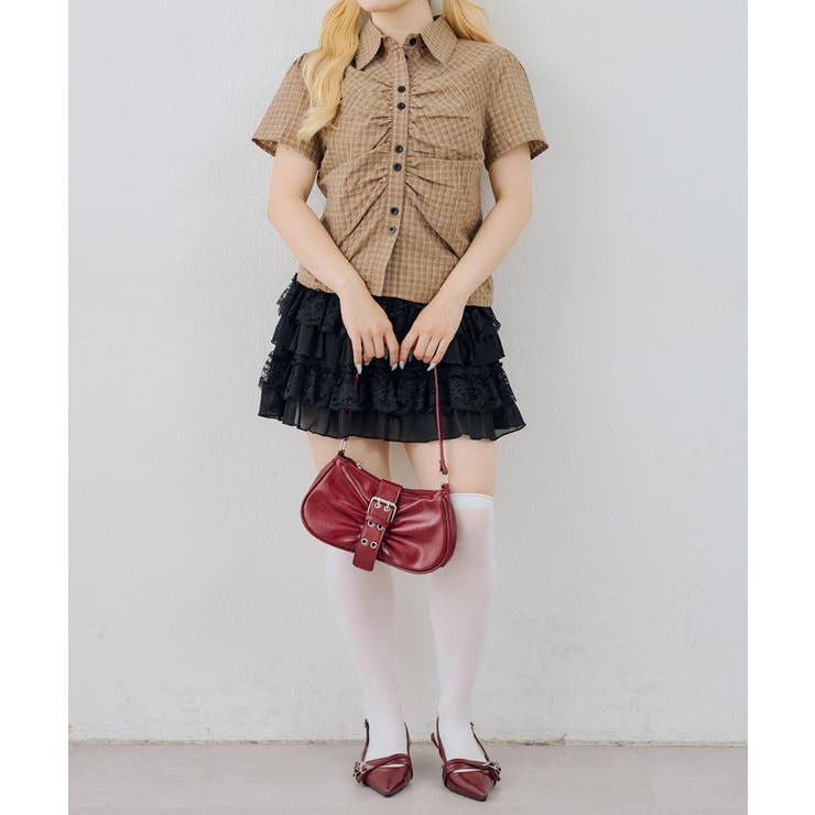 チェックシャーリングブラウス | NICE CLAUP / OLIVE des OLIVE　OUTLET | 詳細画像22 