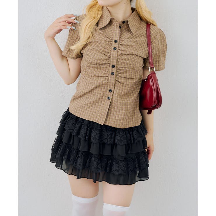 チェックシャーリングブラウス | NICE CLAUP / OLIVE des OLIVE　OUTLET | 詳細画像28 