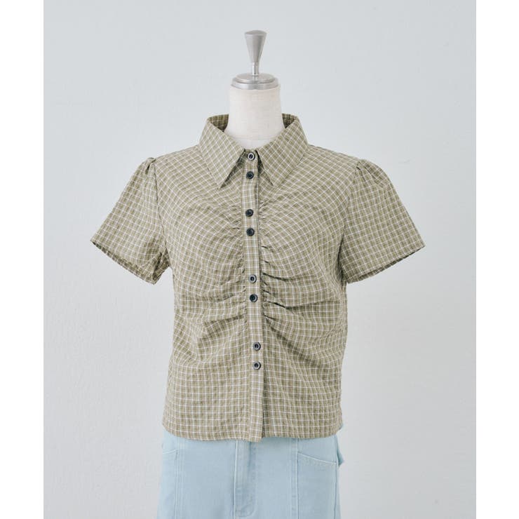 チェックシャーリングブラウス | NICE CLAUP / OLIVE des OLIVE　OUTLET | 詳細画像32 