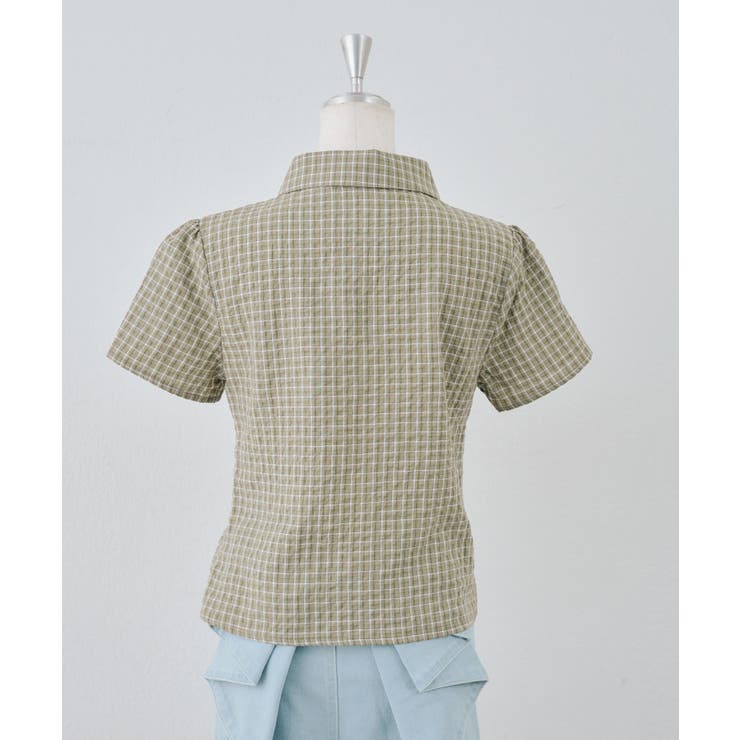 チェックシャーリングブラウス | NICE CLAUP / OLIVE des OLIVE　OUTLET | 詳細画像34 
