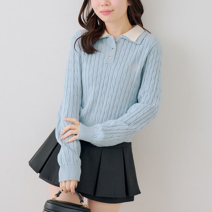 2枚衿ケーブルニットポロ | RMAF　NICE CLAUP / OLIVE des OLIVE | 詳細画像25 