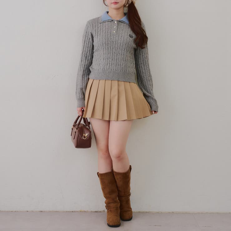 2枚衿ケーブルニットポロ | RMAF　NICE CLAUP / OLIVE des OLIVE | 詳細画像14 