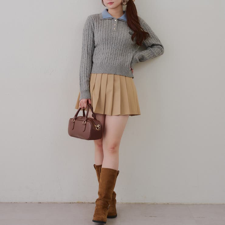 2枚衿ケーブルニットポロ | RMAF　NICE CLAUP / OLIVE des OLIVE | 詳細画像15 