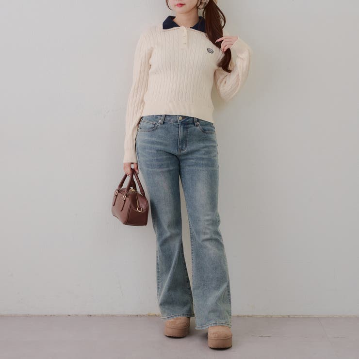 2枚衿ケーブルニットポロ | RMAF　NICE CLAUP / OLIVE des OLIVE | 詳細画像23 