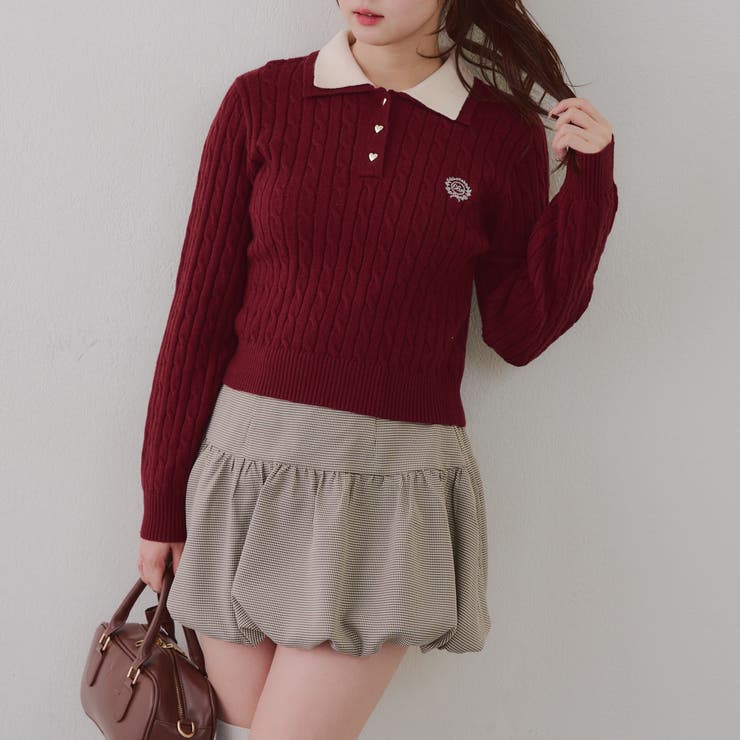 2枚衿ケーブルニットポロ | RMAF　NICE CLAUP / OLIVE des OLIVE | 詳細画像25 