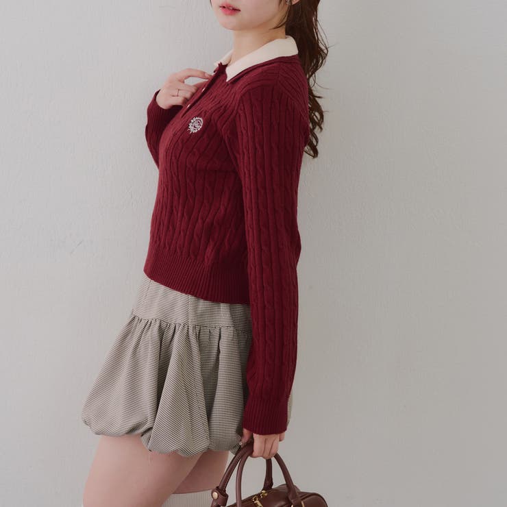 2枚衿ケーブルニットポロ | RMAF　NICE CLAUP / OLIVE des OLIVE | 詳細画像27 