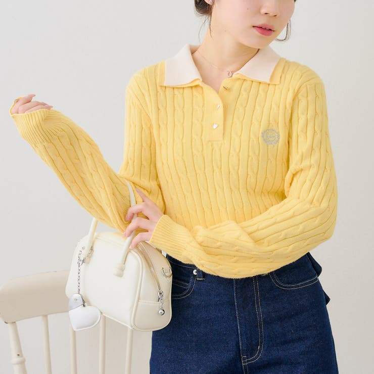 2枚衿ケーブルニットポロ | RMAF　NICE CLAUP / OLIVE des OLIVE | 詳細画像39 