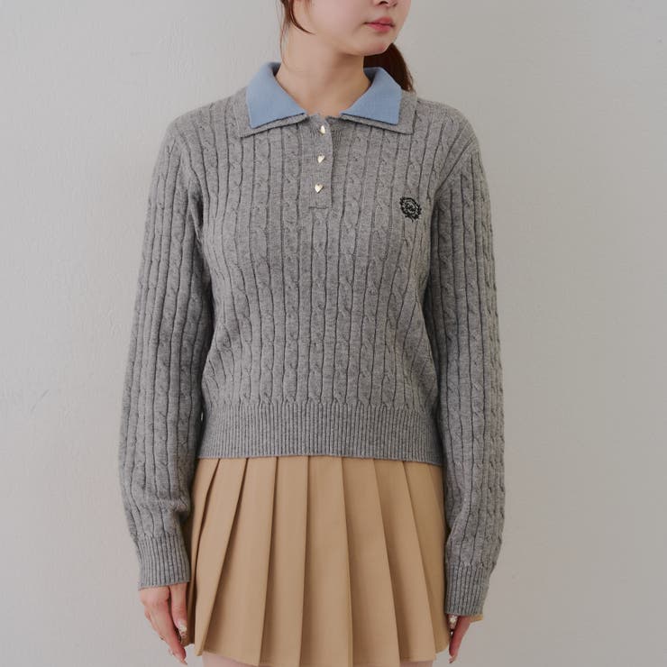 2枚衿ケーブルニットポロ | RMAF　NICE CLAUP / OLIVE des OLIVE | 詳細画像32 