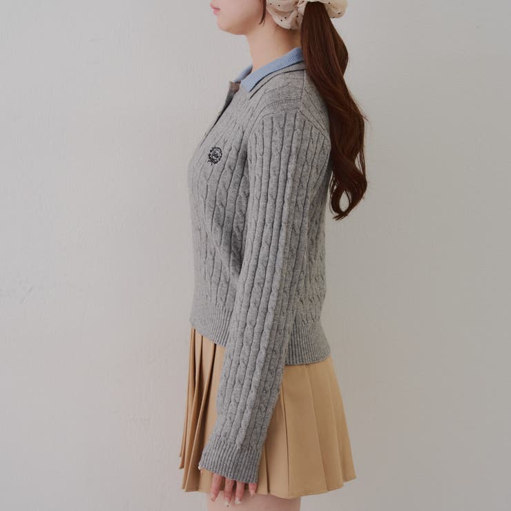 2枚衿ケーブルニットポロ | RMAF　NICE CLAUP / OLIVE des OLIVE | 詳細画像33 