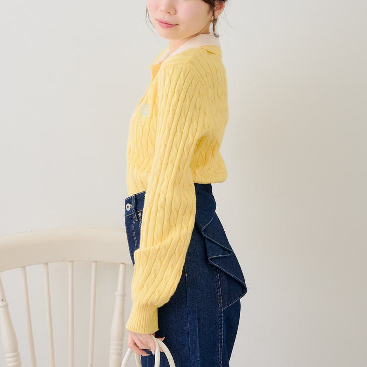 2枚衿ケーブルニットポロ | RMAF　NICE CLAUP / OLIVE des OLIVE | 詳細画像40 