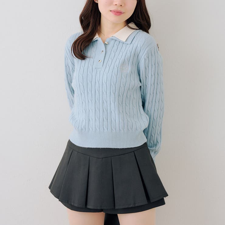 2枚衿ケーブルニットポロ | RMAF　NICE CLAUP / OLIVE des OLIVE | 詳細画像24 