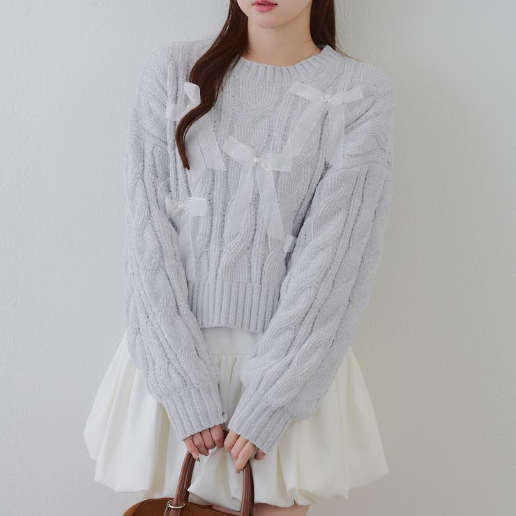 ブルー | オーガンリボンモールニット | RMAF　NICE CLAUP / OLIVE des OLIVE