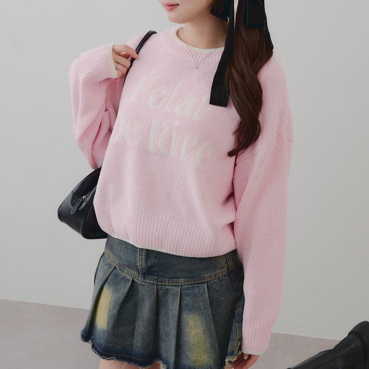 配色ロゴモールニット | RMAF　NICE CLAUP / OLIVE des OLIVE | 詳細画像8 