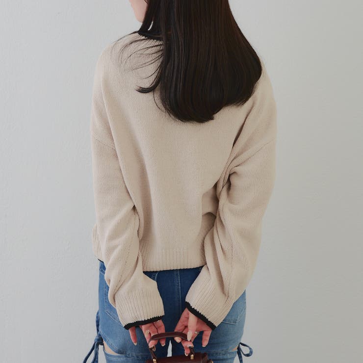 配色ロゴモールニット | RMAF　NICE CLAUP / OLIVE des OLIVE | 詳細画像15 