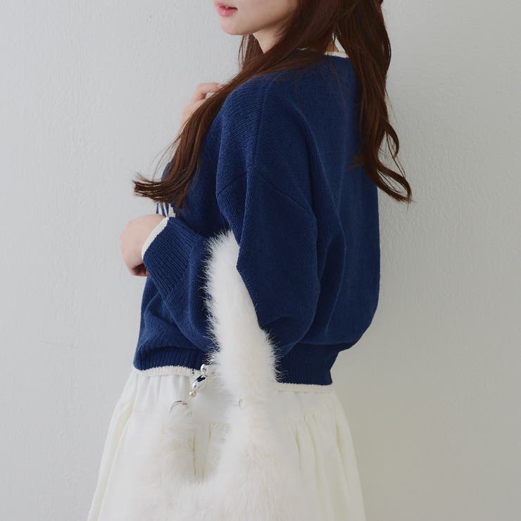 配色ロゴモールニット | RMAF　NICE CLAUP / OLIVE des OLIVE | 詳細画像3 