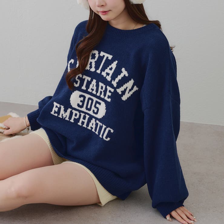 ネイビー | 【8色展開】ロゴモールニット | RMAF　NICE CLAUP / OLIVE des OLIVE