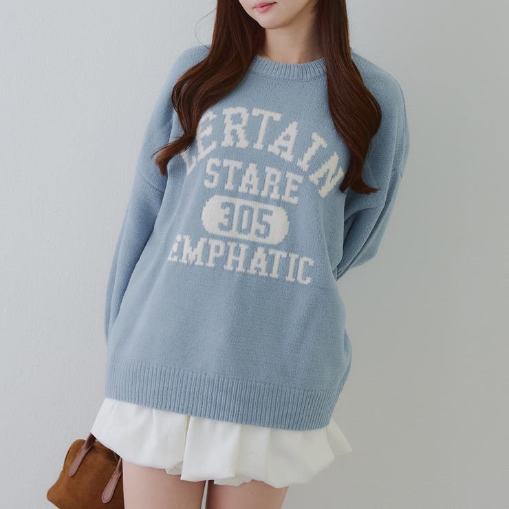 サックス | 【8色展開】ロゴモールニット | RMAF　NICE CLAUP / OLIVE des OLIVE