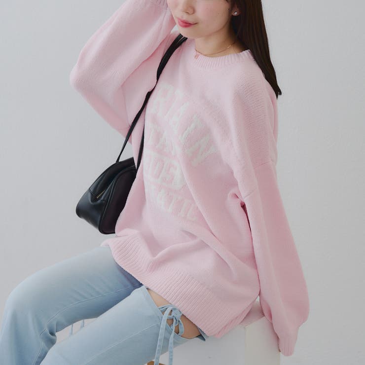 ピンク | 【8色展開】ロゴモールニット | RMAF　NICE CLAUP / OLIVE des OLIVE