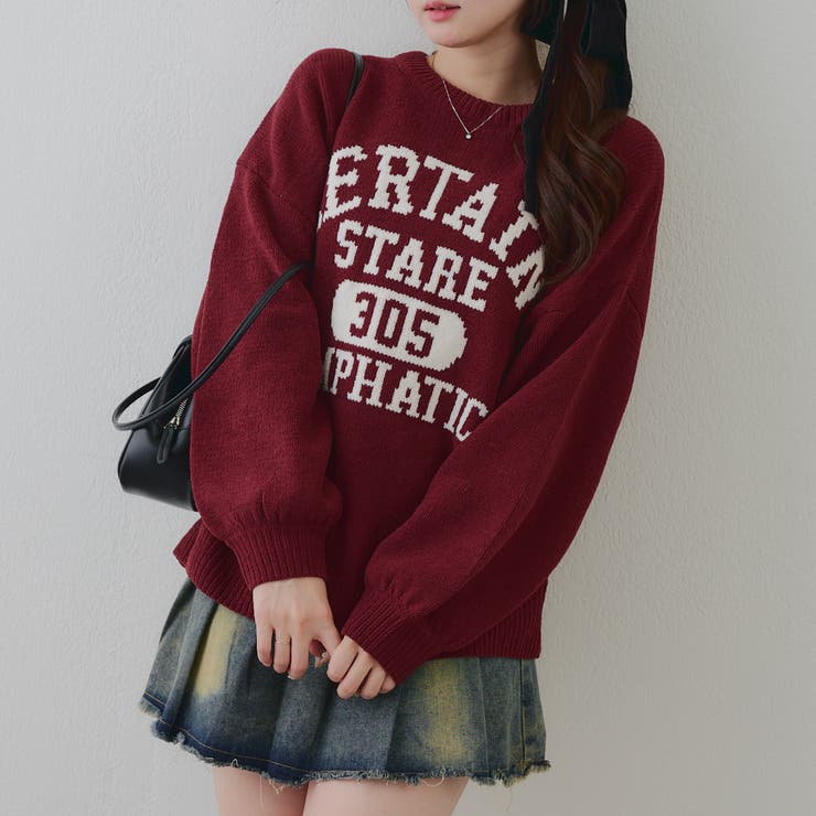 ボルドー | 【8色展開】ロゴモールニット | RMAF　NICE CLAUP / OLIVE des OLIVE