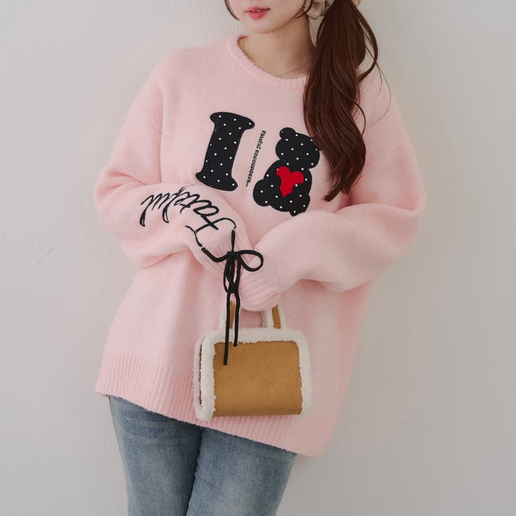 I LOVE BEAR ニットプルオーバー | RMAF　NICE CLAUP / OLIVE des OLIVE | 詳細画像1 