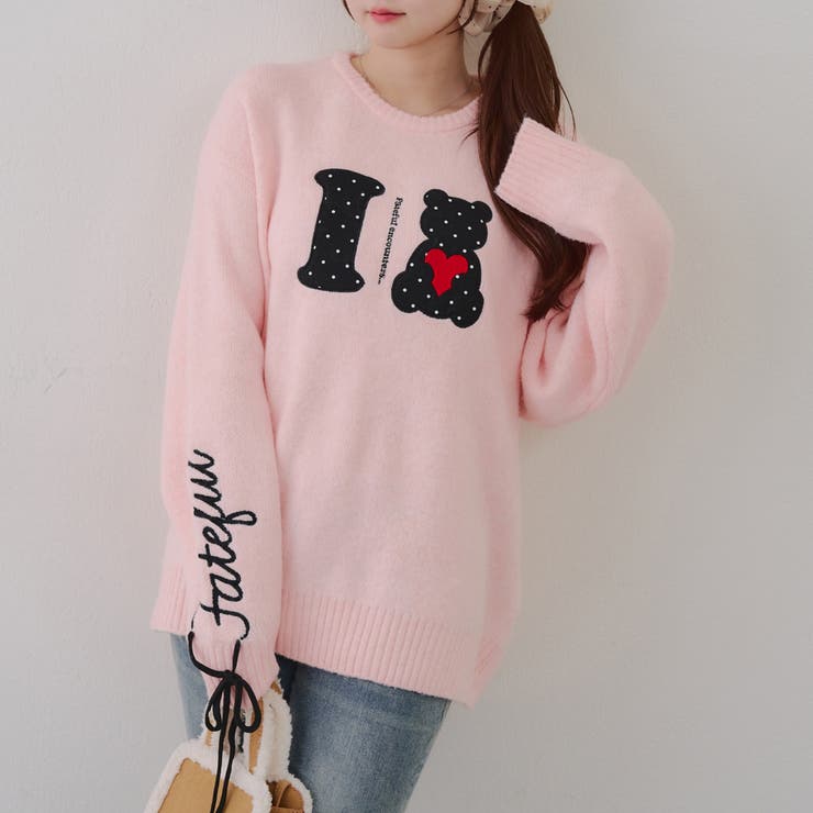 I LOVE BEAR ニットプルオーバー | RMAF　NICE CLAUP / OLIVE des OLIVE | 詳細画像3 