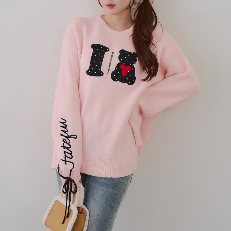 I LOVE BEAR ニットプルオーバー | RMAF　NICE CLAUP / OLIVE des OLIVE | 詳細画像4 