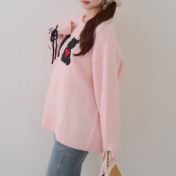 I LOVE BEAR ニットプルオーバー | RMAF　NICE CLAUP / OLIVE des OLIVE | 詳細画像5 