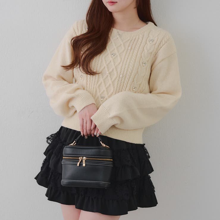 パール付きケーブルニットプルオーバー | RMAF　NICE CLAUP / OLIVE des OLIVE | 詳細画像16 