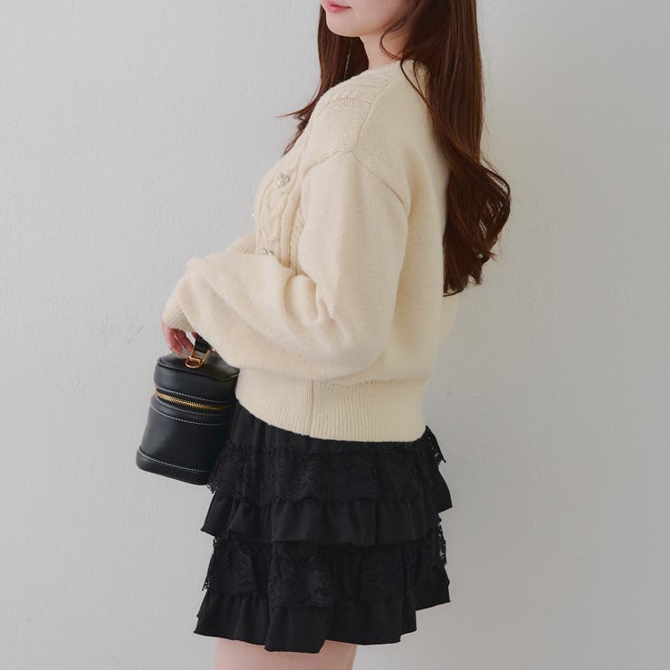 パール付きケーブルニットプルオーバー | RMAF　NICE CLAUP / OLIVE des OLIVE | 詳細画像18 