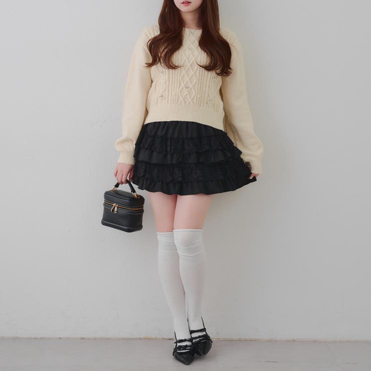 パール付きケーブルニットプルオーバー | RMAF　NICE CLAUP / OLIVE des OLIVE | 詳細画像22 