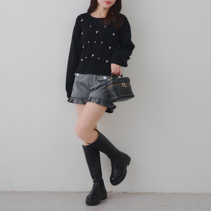 パール付きケーブルニットプルオーバー | RMAF　NICE CLAUP / OLIVE des OLIVE | 詳細画像5 