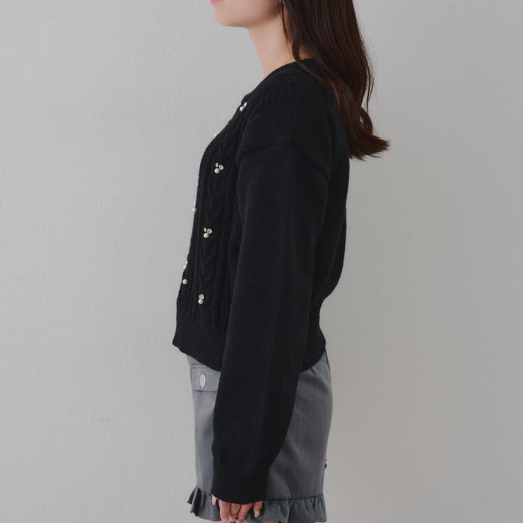 パール付きケーブルニットプルオーバー | RMAF　NICE CLAUP / OLIVE des OLIVE | 詳細画像25 