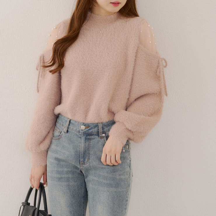 肌見せパールニット | RMAF　NICE CLAUP / OLIVE des OLIVE | 詳細画像3 