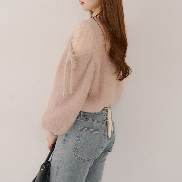 肌見せパールニット | RMAF　NICE CLAUP / OLIVE des OLIVE | 詳細画像4 