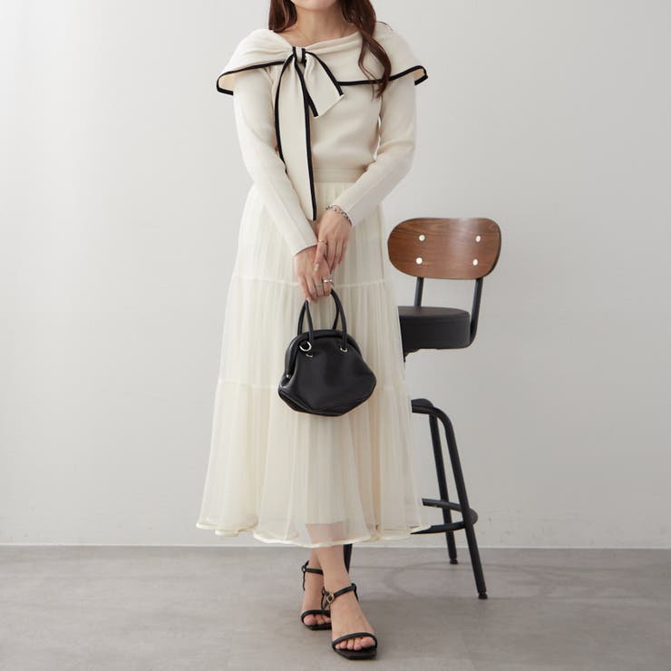 配色オフショルリボンニット | RMAF　NICE CLAUP / OLIVE des OLIVE | 詳細画像8 