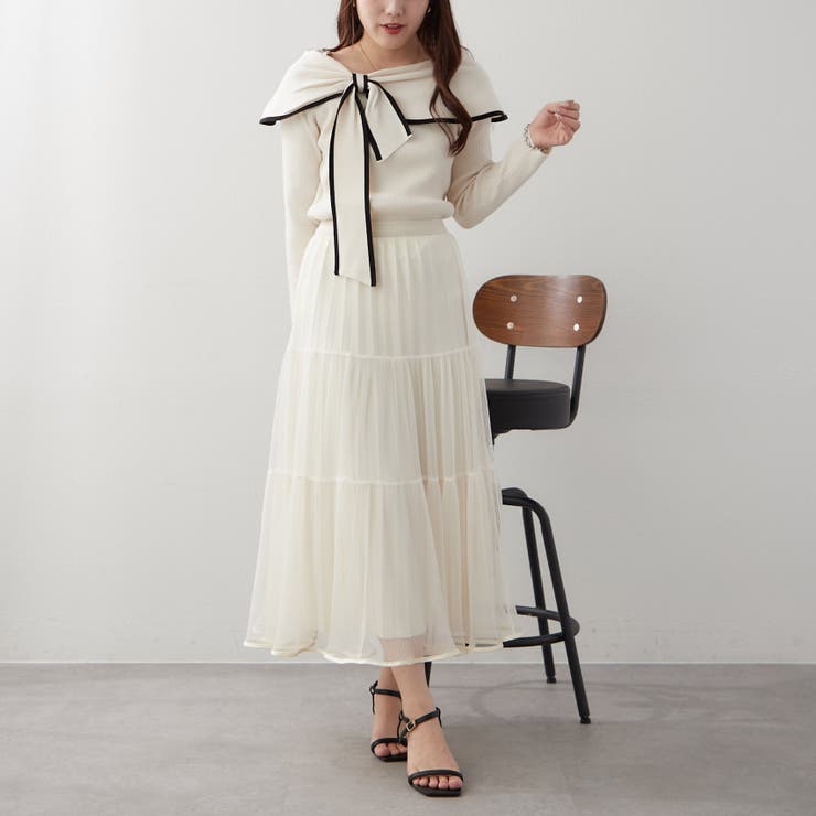 配色オフショルリボンニット | RMAF　NICE CLAUP / OLIVE des OLIVE | 詳細画像9 