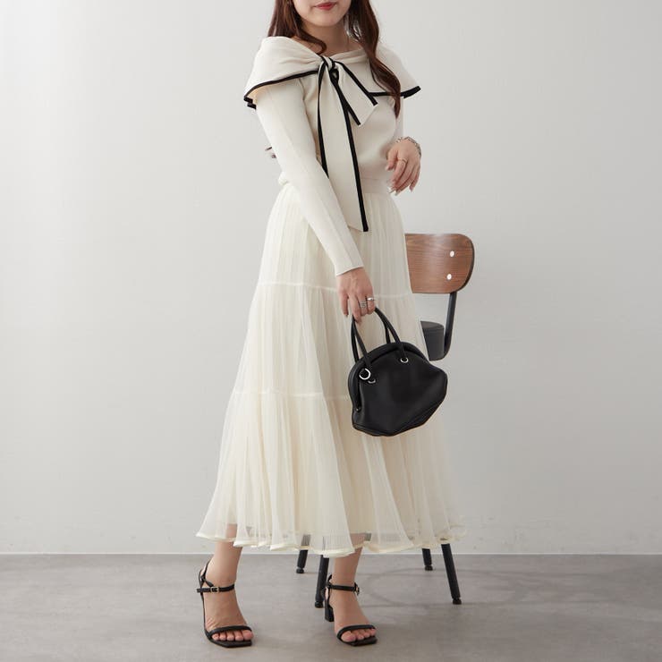 配色オフショルリボンニット | RMAF　NICE CLAUP / OLIVE des OLIVE | 詳細画像12 