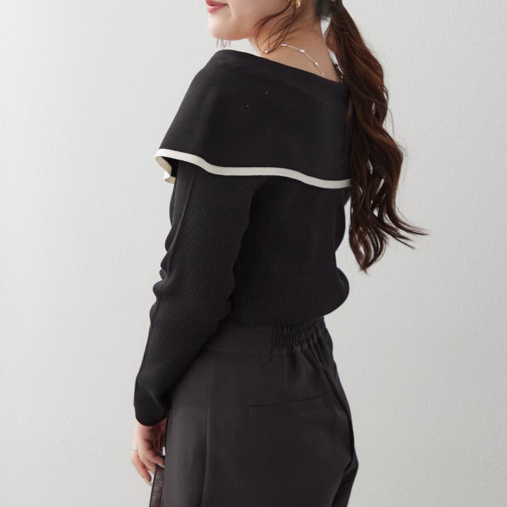 配色オフショルリボンニット | RMAF　NICE CLAUP / OLIVE des OLIVE | 詳細画像24 