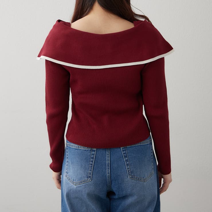 配色オフショルリボンニット | RMAF　NICE CLAUP / OLIVE des OLIVE | 詳細画像32 