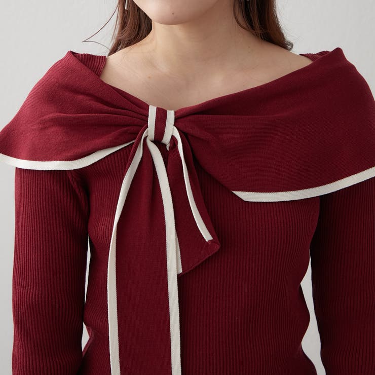 配色オフショルリボンニット | RMAF　NICE CLAUP / OLIVE des OLIVE | 詳細画像33 