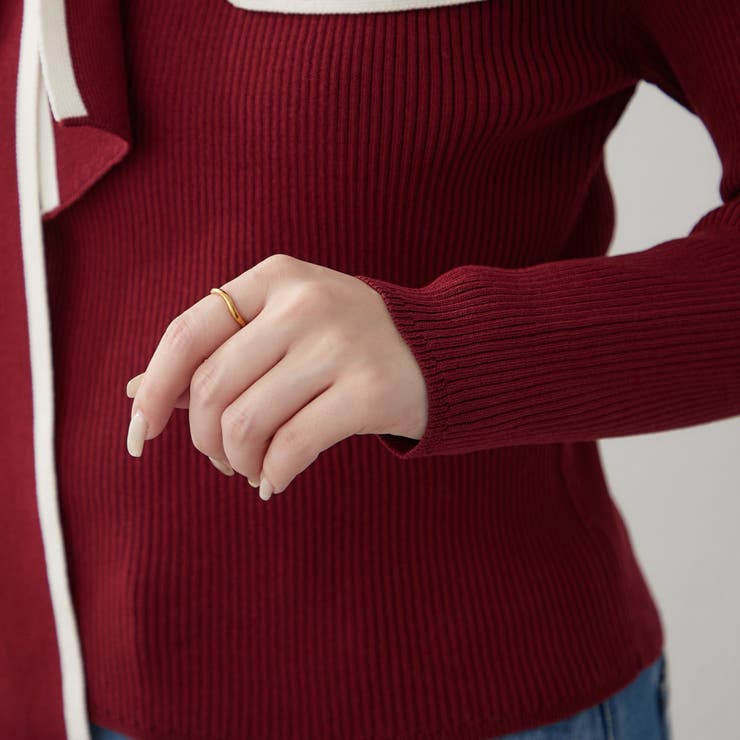 配色オフショルリボンニット | RMAF　NICE CLAUP / OLIVE des OLIVE | 詳細画像34 