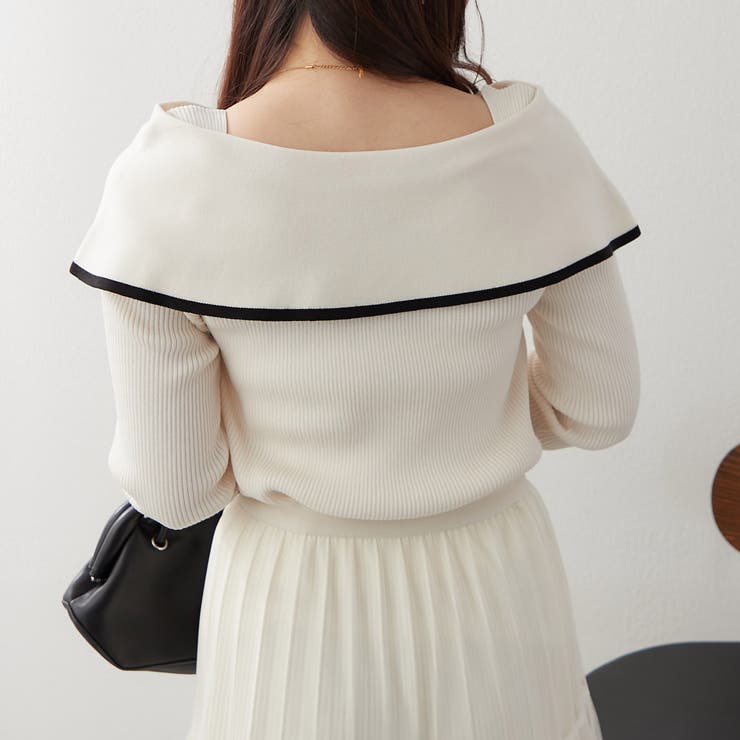 配色オフショルリボンニット | RMAF　NICE CLAUP / OLIVE des OLIVE | 詳細画像6 