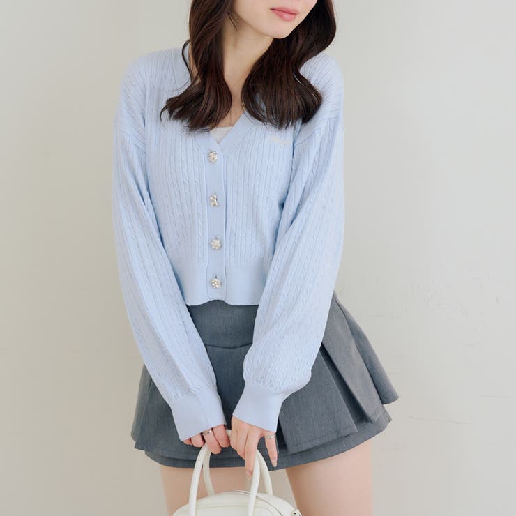 色々釦ケーブルカーディガン | NICE CLAUP / OLIVE des OLIVE　OUTLET | 詳細画像3 