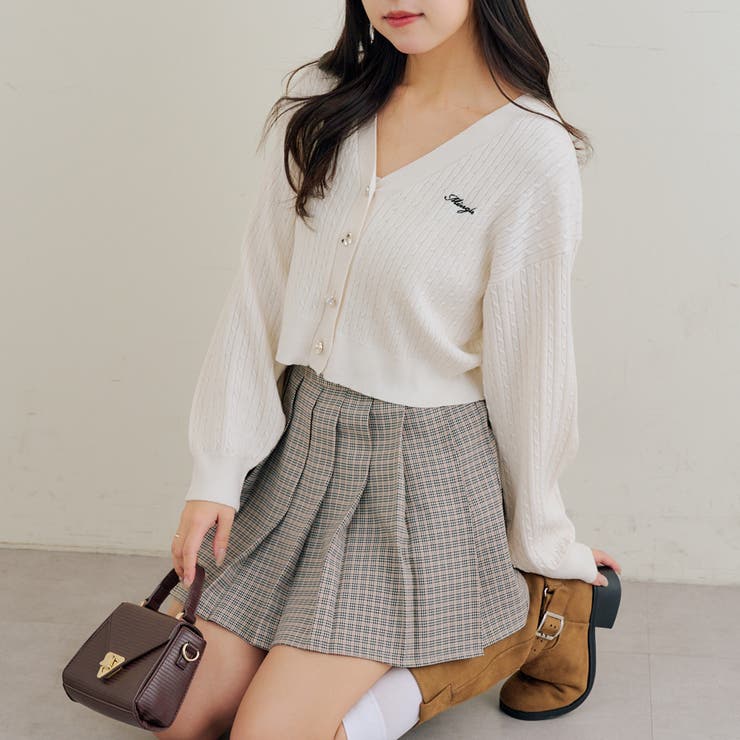 アイボリー | 色々釦ケーブルカーディガン | NICE CLAUP / OLIVE des OLIVE　OUTLET