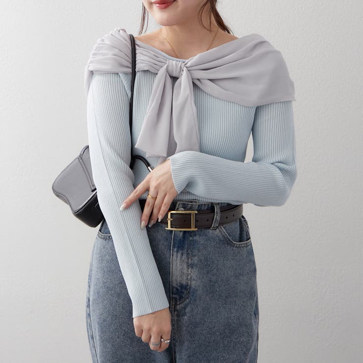 ジョーゼットオフショルプルオーバー | RMAF　NICE CLAUP / OLIVE des OLIVE | 詳細画像2 