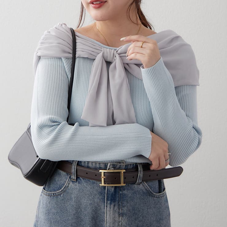 ジョーゼットオフショルプルオーバー | RMAF　NICE CLAUP / OLIVE des OLIVE | 詳細画像3 