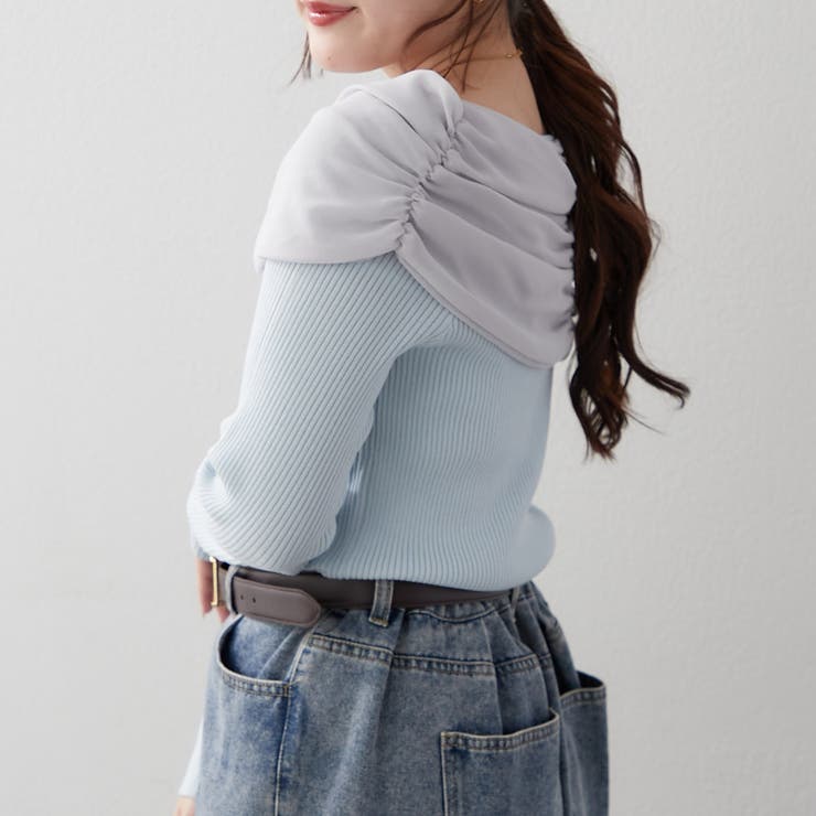 ジョーゼットオフショルプルオーバー | RMAF　NICE CLAUP / OLIVE des OLIVE | 詳細画像4 